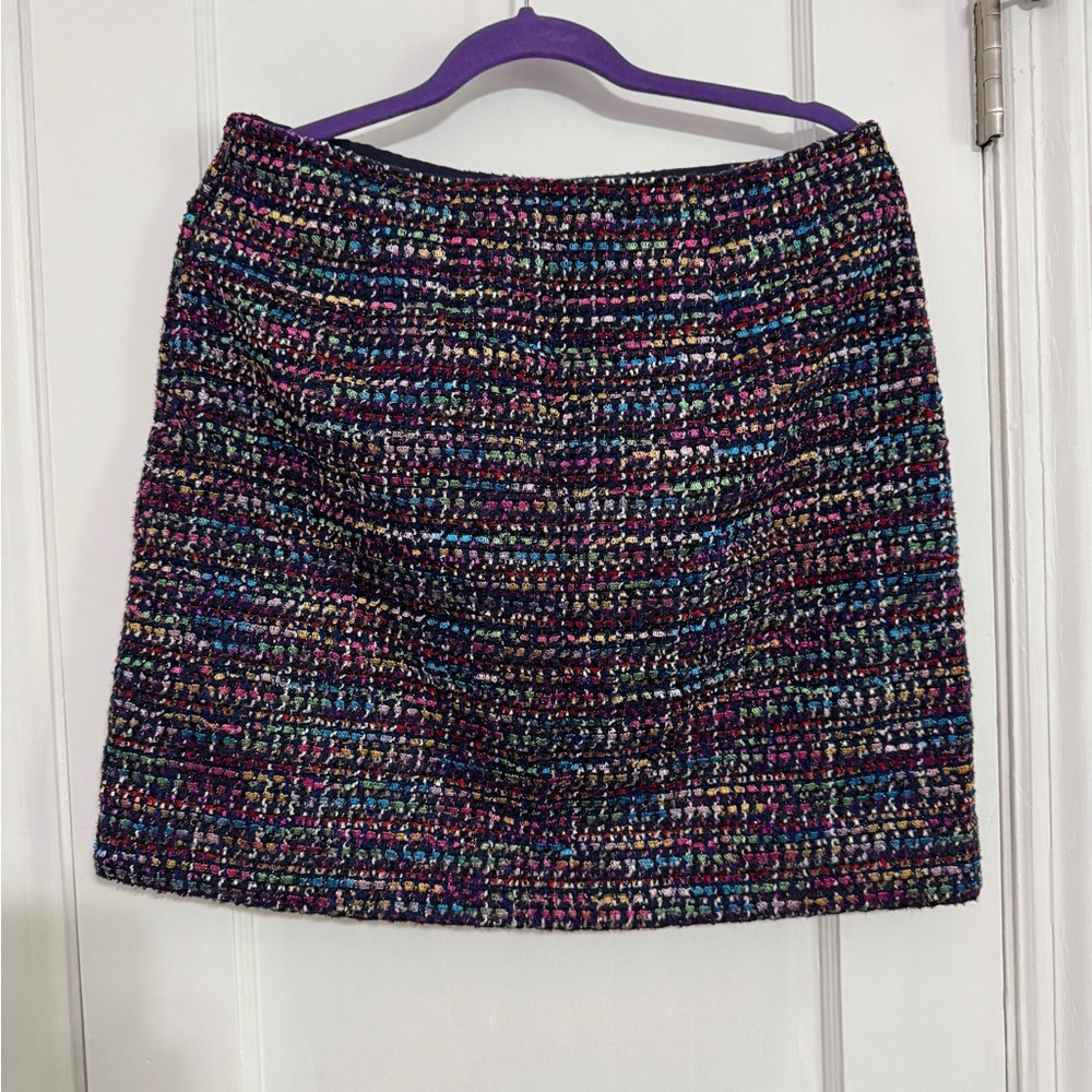 LOFT Colorful Tweed Mini Skirt